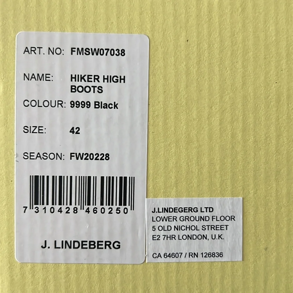 J. Linderberg Hiker High Boots in Black, Size 42 New in Box  display picture 1
